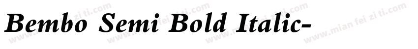 Bembo Semi Bold Italic字体转换
